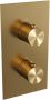 Brauer Gold Edition inbouwset met 3-weg thermostaat hoofddouche 20cm rechte wandarm 40cm staafhanddouche glijstang met aansluitbocht geborsteld goud PVD - Thumbnail 5