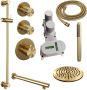Brauer Gold Edition Thermostatische Inbouw Regendouche Set 24 30cm Douchekop met Plafondarm 3-Standen Handdouche Doucheslang Geïntegreerde Glijstang Goud Geborsteld PVD - Thumbnail 5