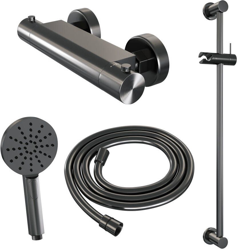 Brauer Gunmetal Edition opbouw douche thermostaatkraan set