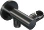 Brauer Gunmetal Edition thermostatische inbouw regendoucheset 40cm gebogen wandarm met 20cm ronde hoofddouche 1 stand staafhanddouche 150cm gladde doucheslang met glijstang en handdouchehouder Gunmetal geborsteld PVD 5-GM-078 - Thumbnail 11