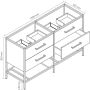 Differnz Industrial badkamermeubelset 140x82x46cm FSC MFC board Wit keramiek Forest mat 36.011.91 - Thumbnail 3