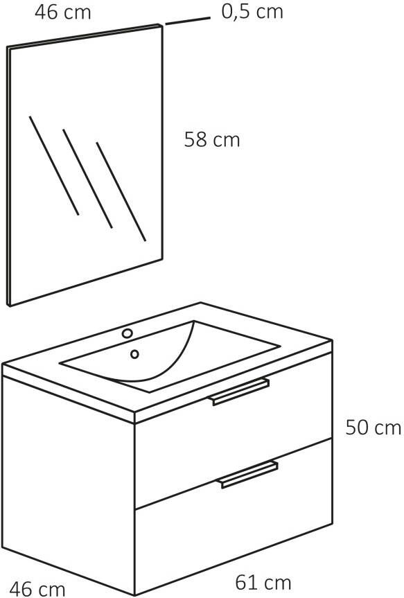 Differnz Bolo badmeubelset knock down FSC 50 x 61 x 46 cm groen