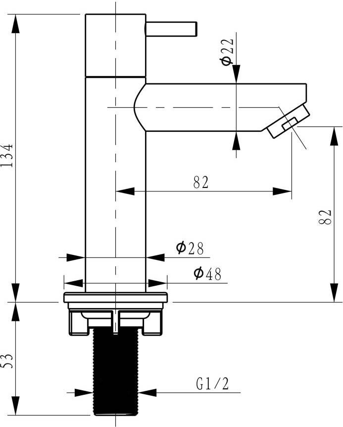 Differnz Cleo fonteinset keramiek kraan recht mat chroom 30 x 30 x 10 cm