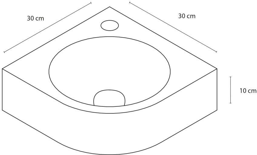 Differnz Cleo hoekfontein beton donkergrijs 31.5 x 31.5 x 10 cm