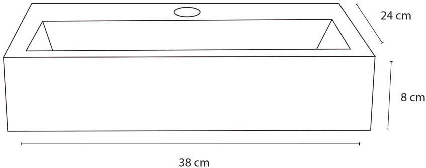 Differnz Flat fontein beton lichtgrijs 38 x 24 x 8 cm