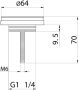 Differnz Flat fonteinset 38x24x8cm Rechthoek 1 kraangat Recht chromen kraan Beton Grijs 38.400.16 - Thumbnail 2