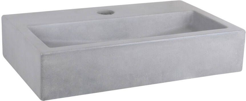 Differnz Flat fonteinset beton lichtgrijs kraan recht chroom 38 x 24 x 8 cm