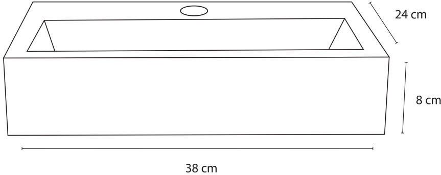 Differnz Flat fonteinset beton lichtgrijs kraan recht mat goud 38 x 24 x 8 cm