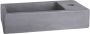 Differnz Force fonteinset 40x22x8cm Rechthoek 1 kraangat Gebogen matte chromen kraan met zwart frame Beton Grijs 38.401.70 - Thumbnail 5