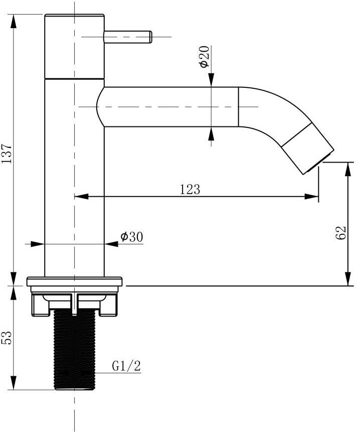 Differnz Helios fonteinset marmer kraan gebogen mat chroom 37.5 x 18.5 x 9.5 cm