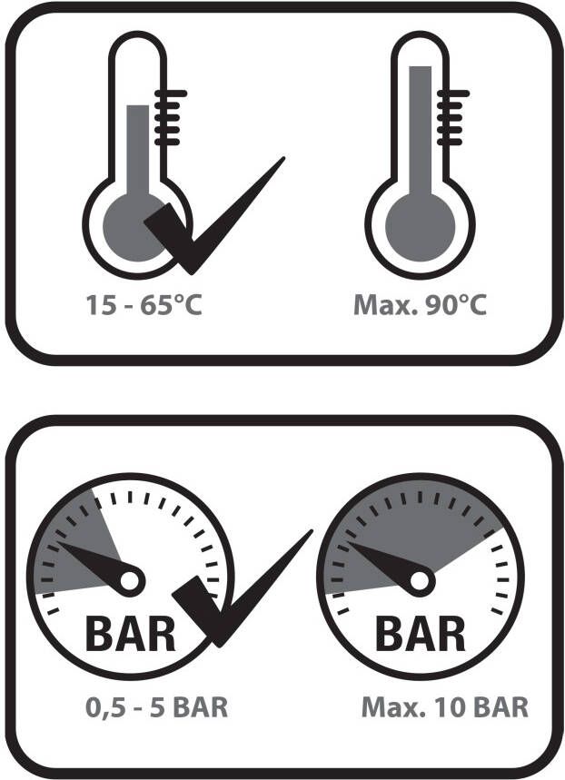 Differnz kraan koud warm kraan recht mat zwart