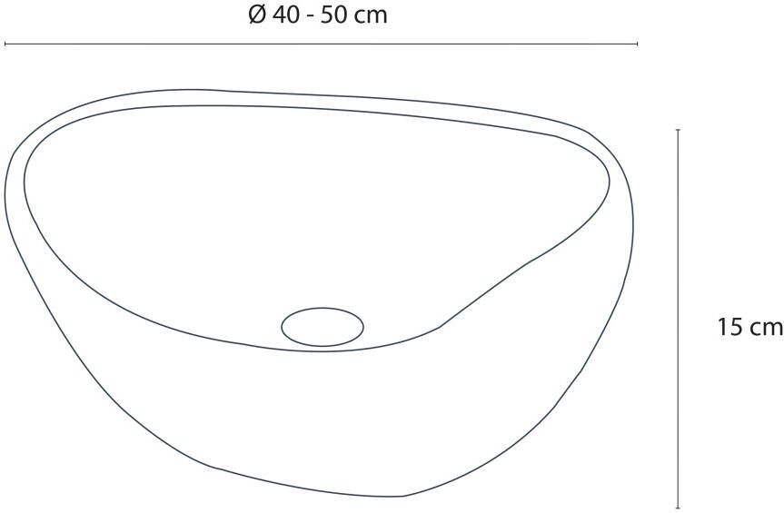 Differnz Lombok waskom natuursteen 40 x 50 x 15 cm antraciet