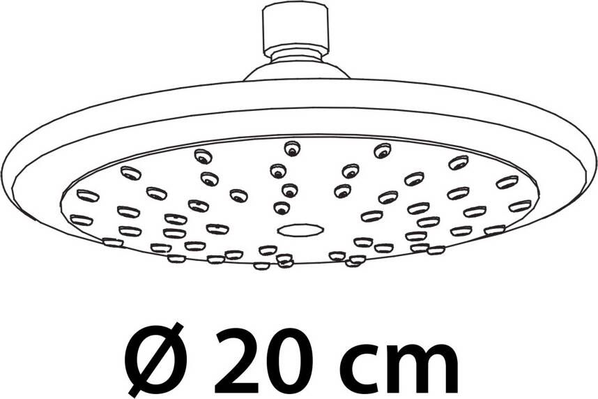 Differnz Proline doucheset met grote stortdouche en losse handdouche ABS 20 x 20 x 150 cm chroom