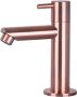 Differnz Ravo fonteinset 38.5x18.5x25cm Rechthoek 1 kraangat Recht rose koperen kraan met zwart frame beton lichtgrijs 38.402.00 - Thumbnail 3