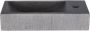 Differnz Ribble fonteinset 38x18x8cm Rechthoek 1 kraangat gebogen chroom matte kraan natuursteen zwart 38.402.18 - Thumbnail 5