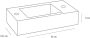 Differnz Fonteinset Sapon Rechts 42.5x18.5x9 cm Geintegreerde Zeepdispenser Keramiek Wit (inclusief mat zwarte kraan sifon en afvoer) - Thumbnail 3
