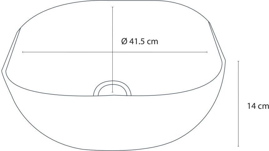 Differnz Snake wastafel opbouw Ø 41.5 x 14 cm zwart