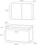 Differnz Somero badkamermeubelset Met spiegelkast FSC wastafel beton 80 cm hoogglans wit 36.104.93 - Thumbnail 5
