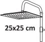 Differnz Regendouche | Thermoline Vierkant | 25x25cm Stortdouche met handdouche | Mat Zwart | Opbouw - Thumbnail 5