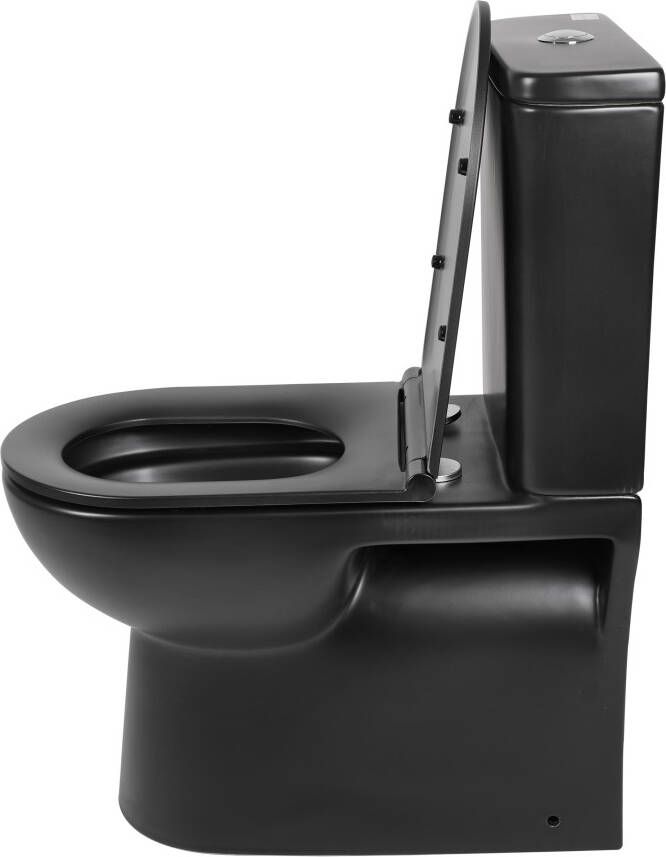Differnz toilet duoblok rimless universeel mat zwart