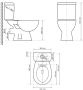 Differnz toiletpot duoblok staand pijp kort zijuitlaat keramiek wit 72.5 x 66.5 x 35.5 cm - Thumbnail 5