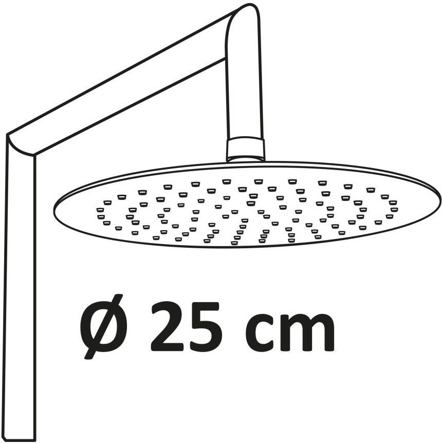 Differnz Topline doucheset met grote stortdouche en losse handdouche ABS 20 x 20 x 105 cm chroom