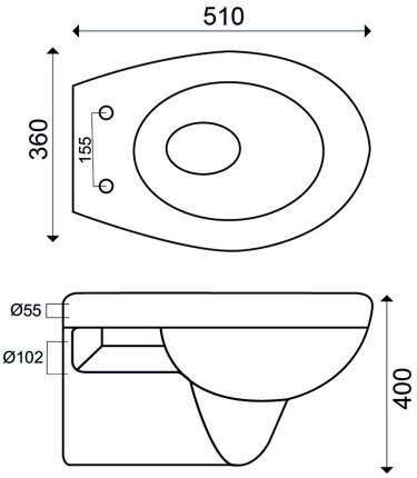 Geberit E-Con hangend toilet diepspoel wit 32.3271