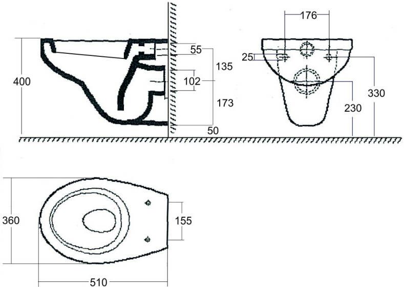 Geberit E-Con hangend toilet diepspoel wit 32.3271