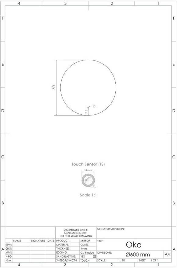 Gliss Design Oko Spiegel KOPER SPIEGEL GLAS 60 cm