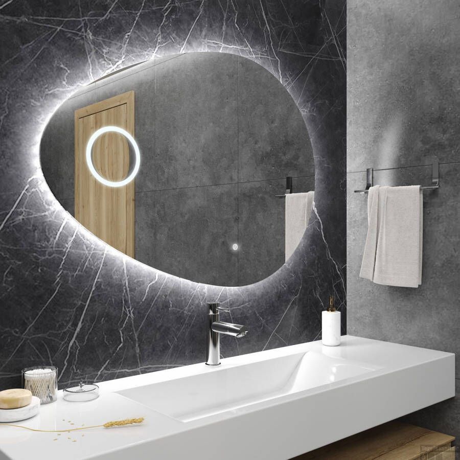 Gliss Design Spiegel Atlas 100 x 75 cm inclusief spiegelverwarming