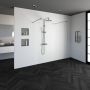 Saniclass Create inloopdouche vrijstaand 100x200cm profielloos met antikalk en 8mm veiligheidsglas geborsteld RVS 4JC7-100g - Thumbnail 6