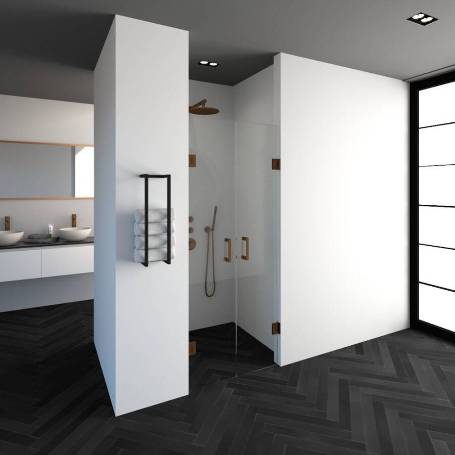 Just Creating Complete Profielloze Pendeldeuren 80 Koper geborsteld
