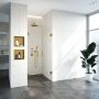 Saniclass Create Pendeldeuren 100x200cm profielloos met antikalk en 8mm veiligheidsglas Goud geborsteld 4JC16 - Thumbnail 4