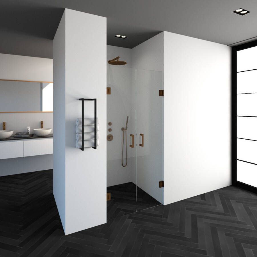 Just Creating Complete Profielloze Pendeldeuren 90 Koper geborsteld