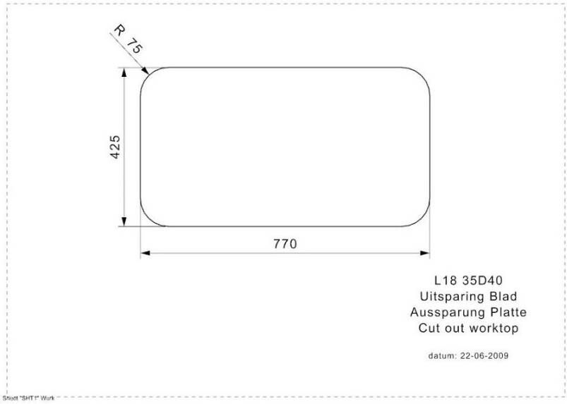 Reginox L18 35D40 (L) KGOKG spoelbak 79 1 x 44 5 cm