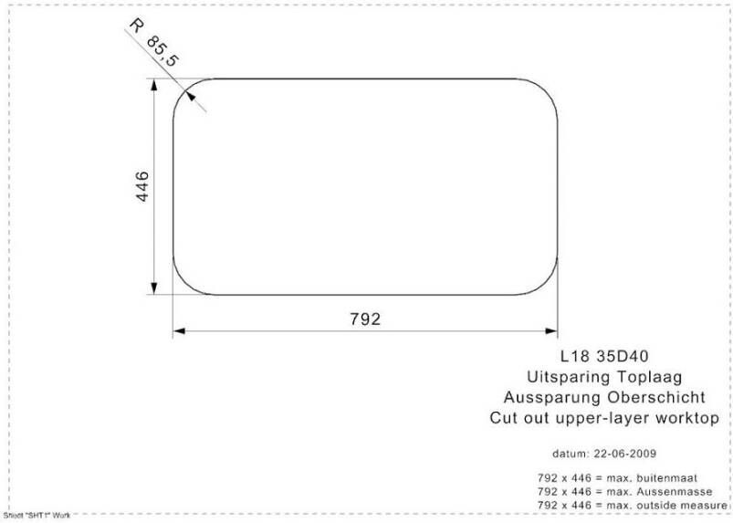 Reginox L18 35D40 (L) KGOKG spoelbak 79 1 x 44 5 cm