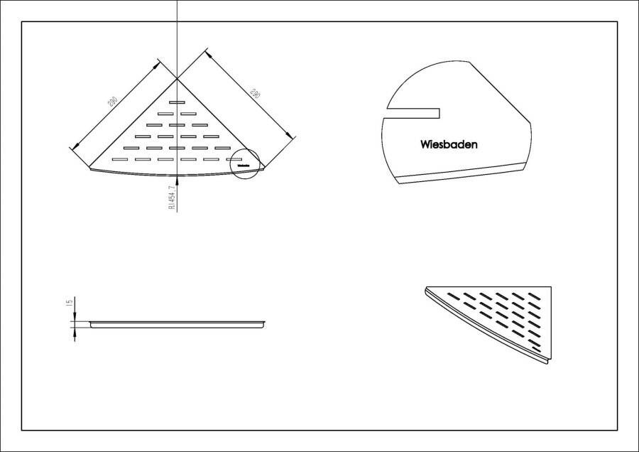 Ridder InWall hoekplanchet 29x29 mat zwart