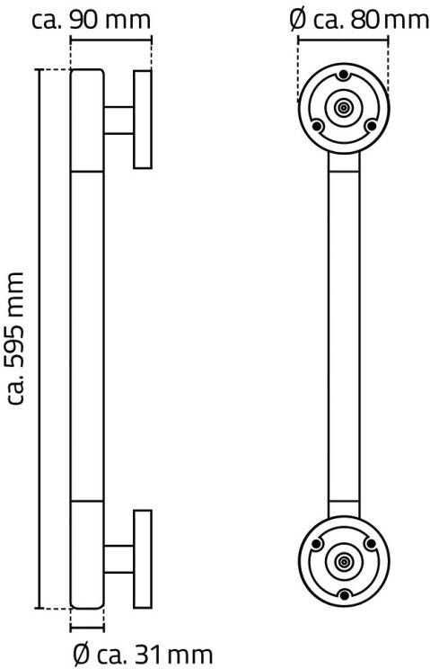 Ridder Ken badgreep met antislip 60 cm chroom