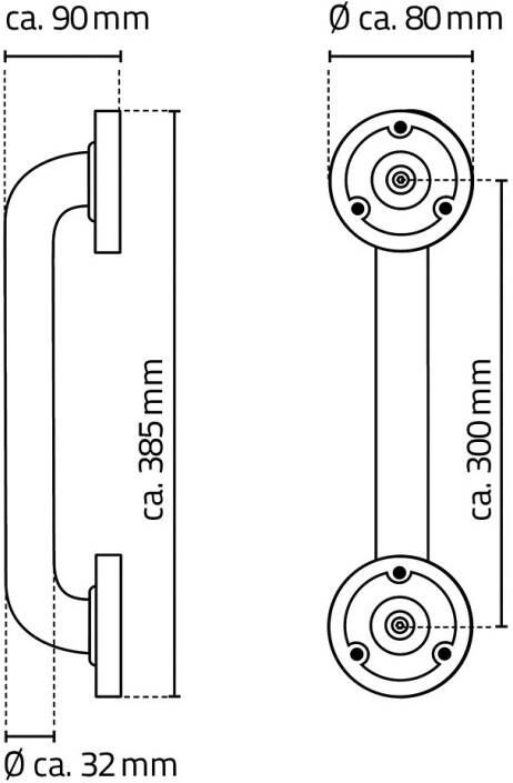 Ridder Sam badgreep 30 cm mat zwart