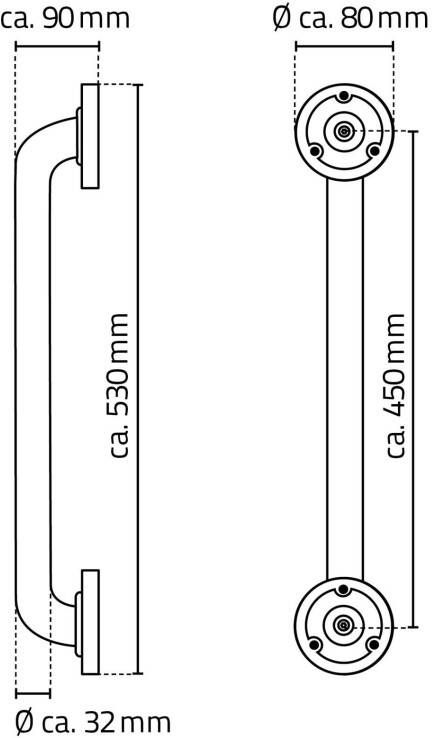 Ridder Sam badgreep 45 cm mat zwart