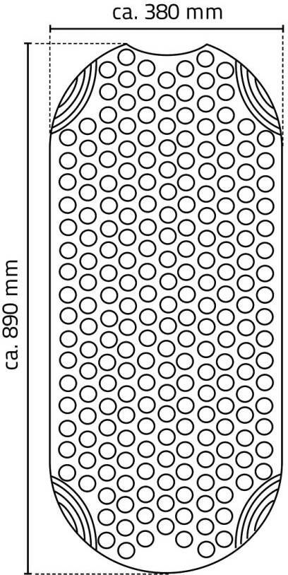 Ridder Tecnoplus antislip mat bad 38 x 89 cm grijs