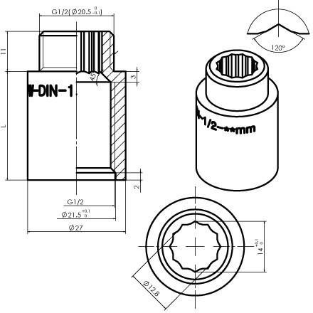 Riko Kraanverlengkoppeling 1 2 x 30 Chr