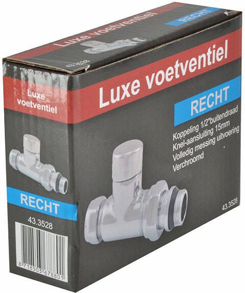 Riko luxe regeltee 1 2&apos;&apos;x15 (M22) knel recht chroom