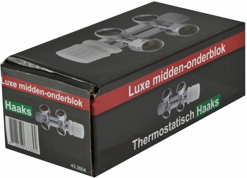 Riko thermostatisch 3 4 onderblok haaks-links chroom