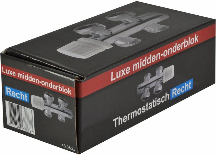 Riko thermostatisch 3 4 onderblok recht chroom