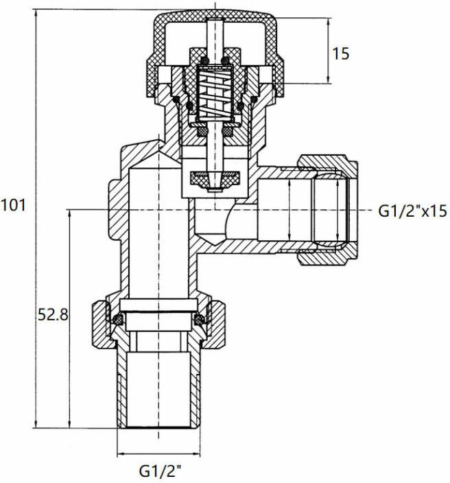 Riko thermostatische radiatorventiel 1 2&apos;&apos;x15mm axiaal mat-zwart