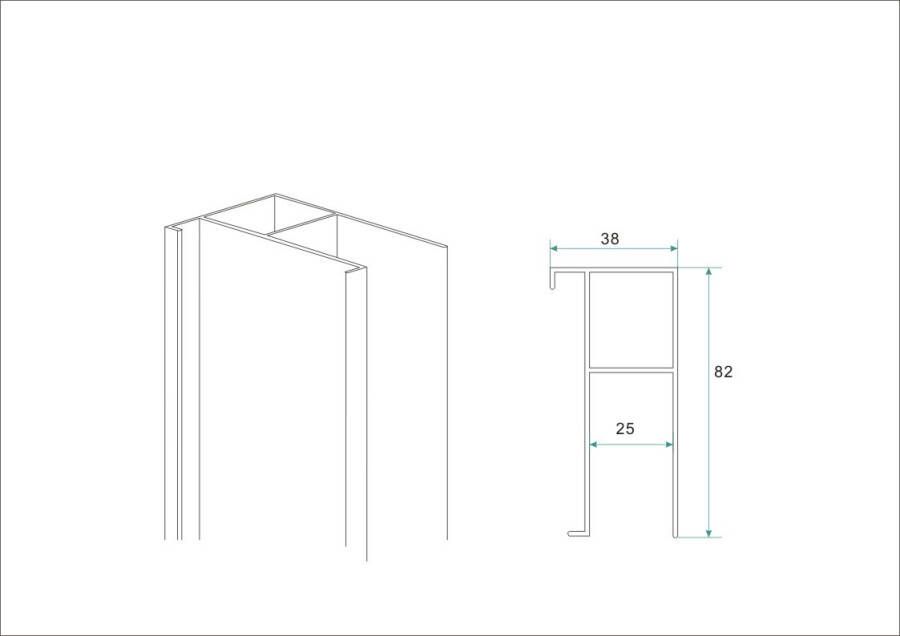 Wiesbaden alu.verbredingsprofiel 3cm x 202cm