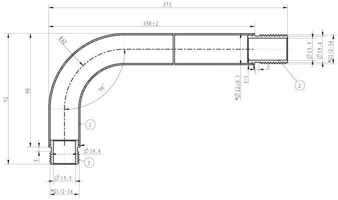 Wiesbaden Caral douchearm met muurbevestiging 35 cm mat zwart