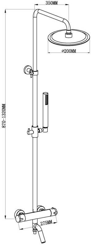 Wiesbaden Caral eco thermostatische bad regendoucheset opbouw chroom