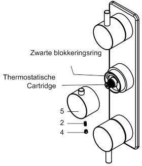 Wiesbaden Caral inbouw 3-wegs douchethermostaat rond chroom